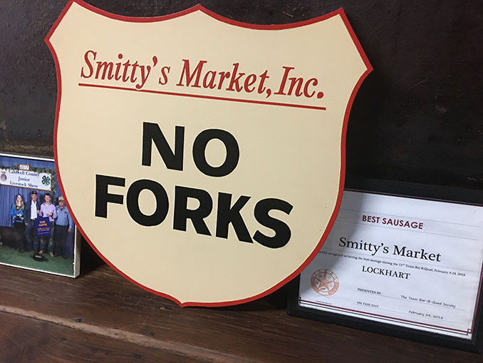 Read the sign. No forks (and no forks were needed)