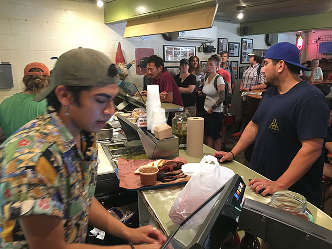 Busy counter. Guy on left was nice