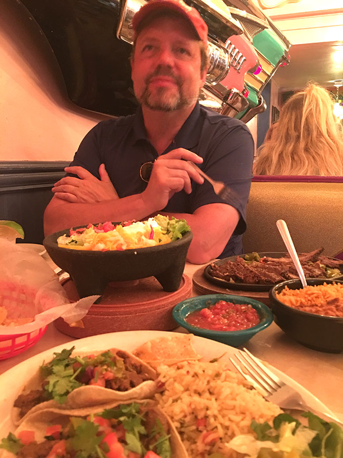 Richard enjoying tex mex to the tex max