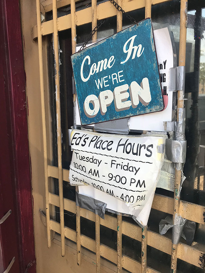 Welcome to Ed's we're open