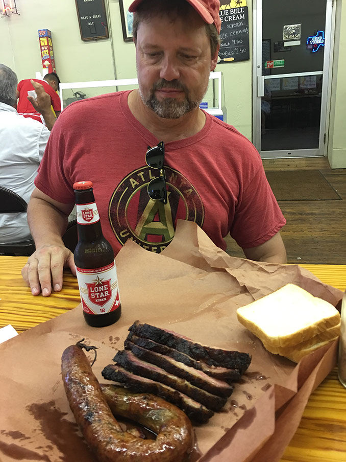 Richard captured moments before diving into the brisket and sausage