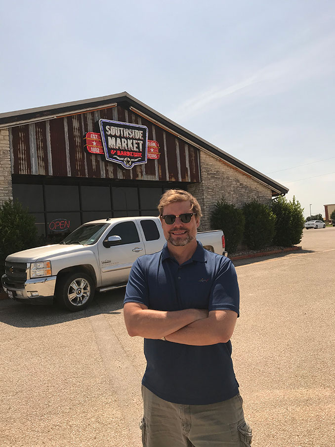 Richard out front Southside Market it was about 108 degrees